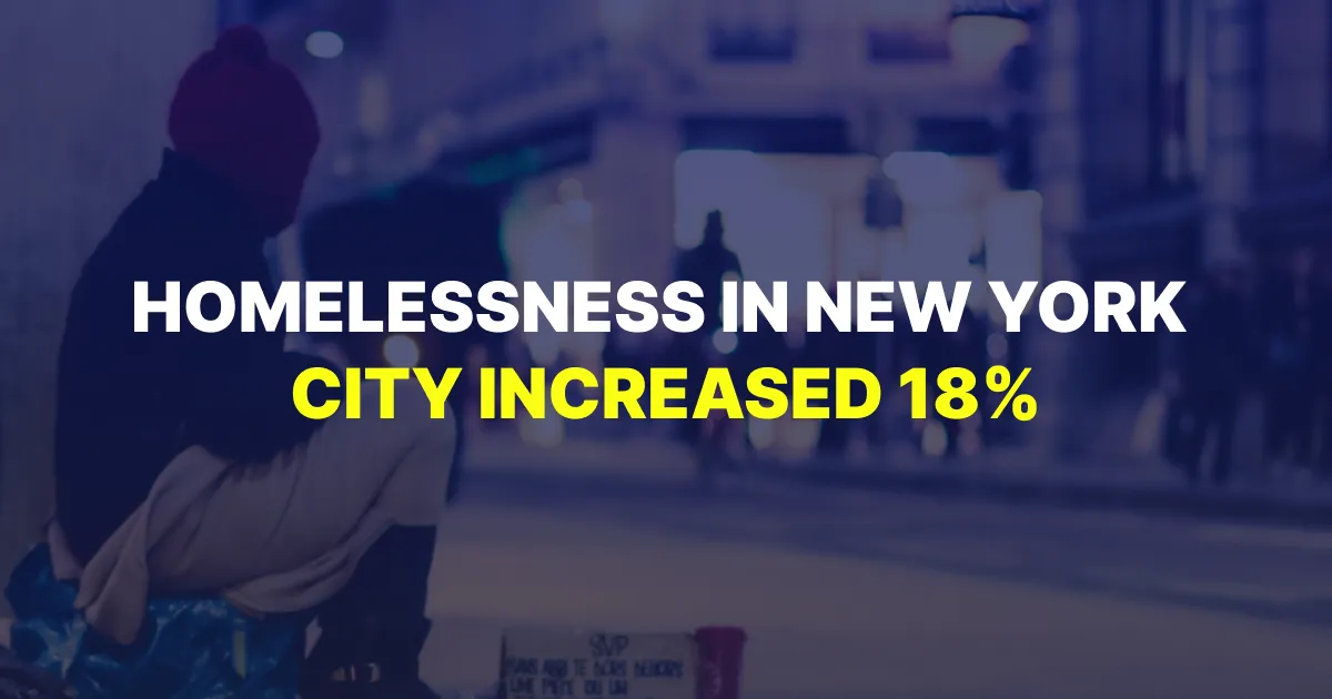 Homelessness in New York City Increased 18%